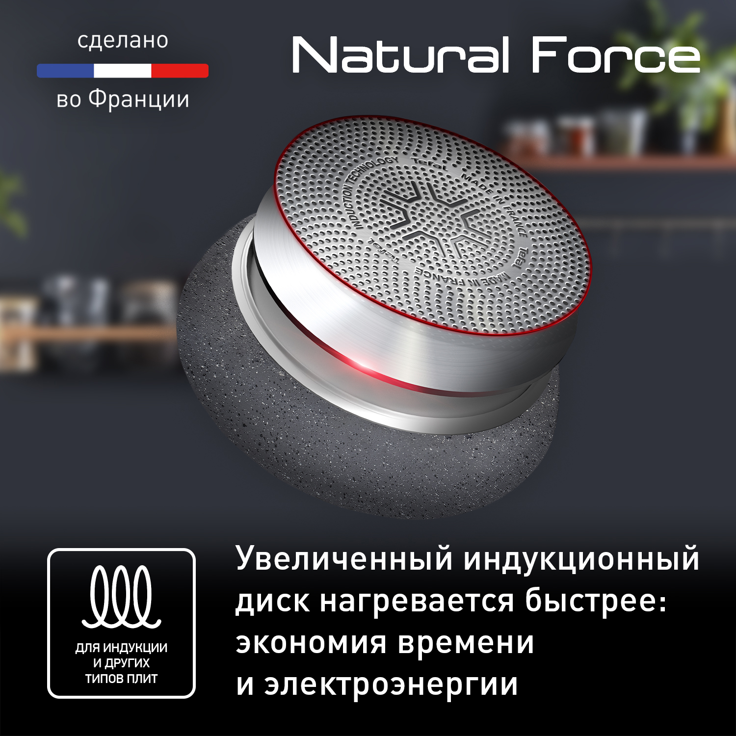 Сковорода блинная Tefal Natural Force 25 см G2663872