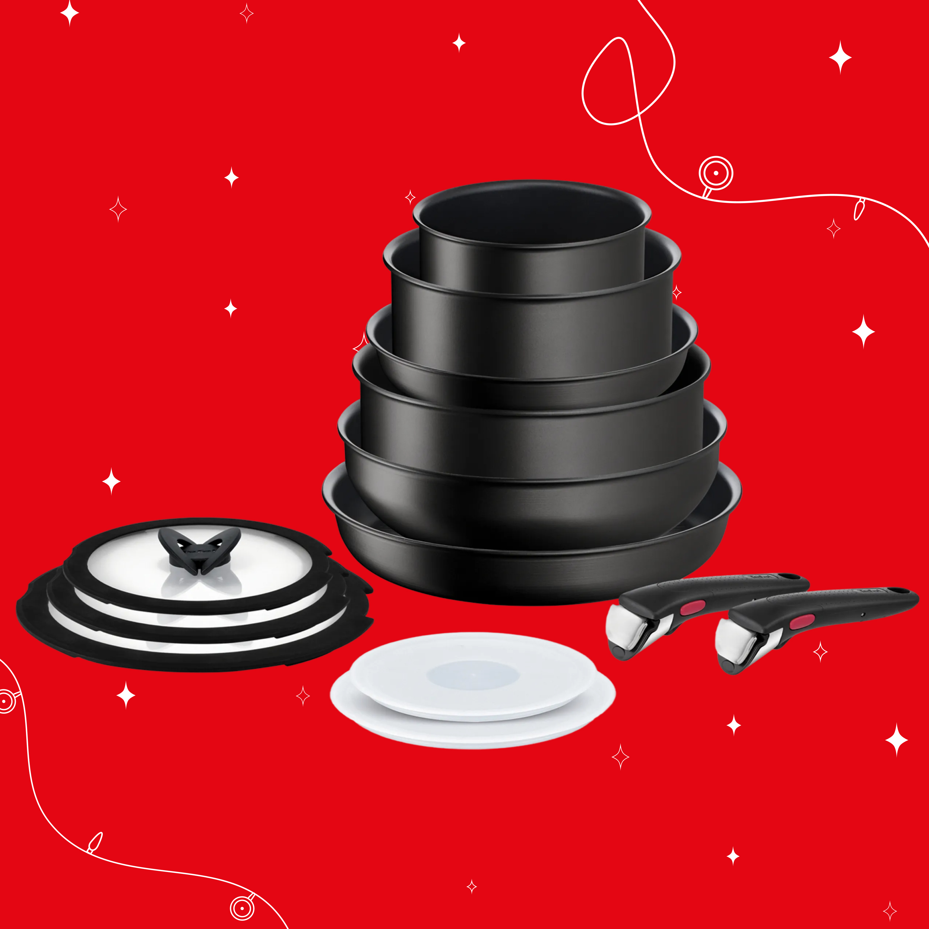 

Набор посуды со съемной ручкой Ingenio Unlimited 13 предметов L7639002, Черный, Ingenio Unlimited 13 предметов L7639002