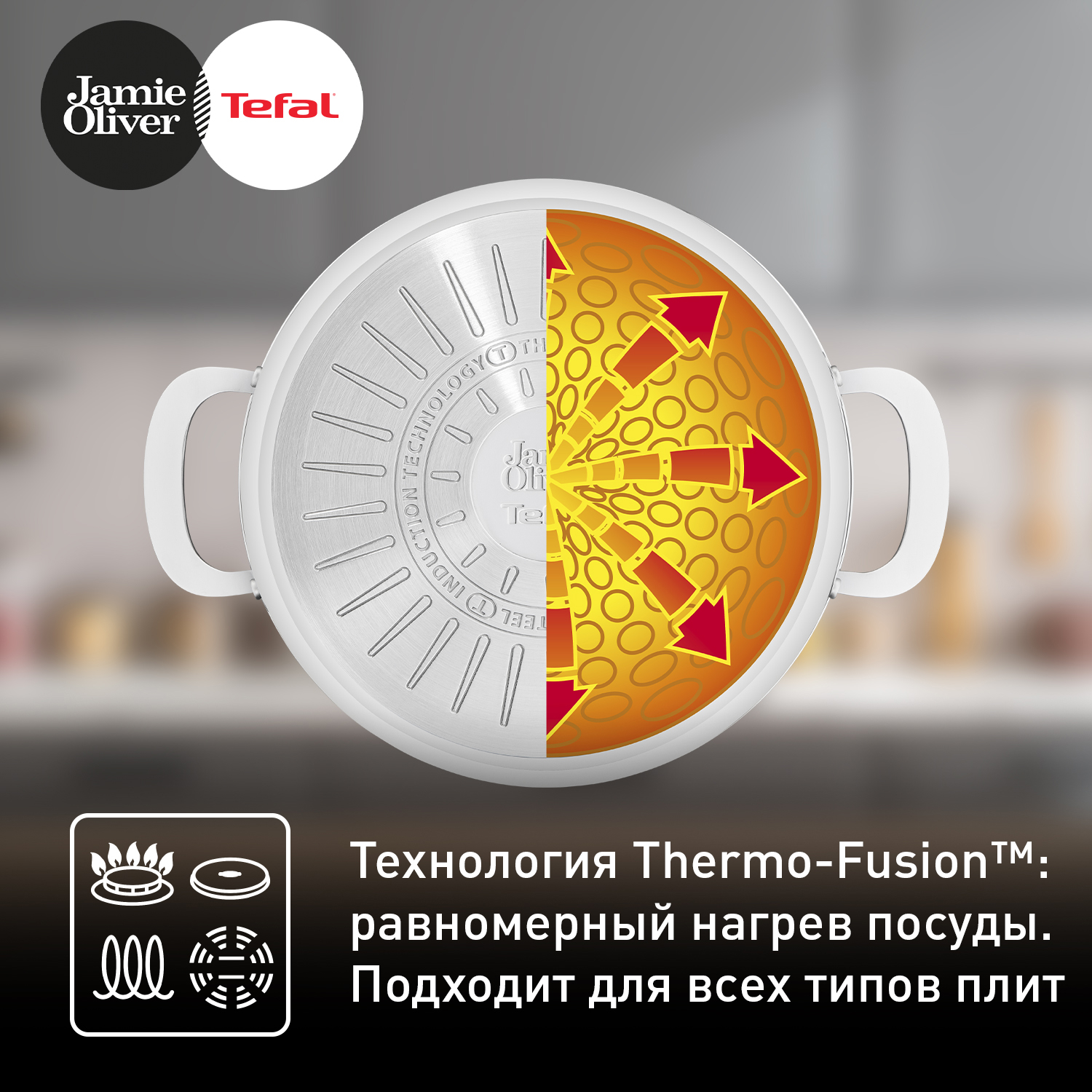 Кастрюля с крышкой Tefal JO Kitchen Essentials 20 см E3134444