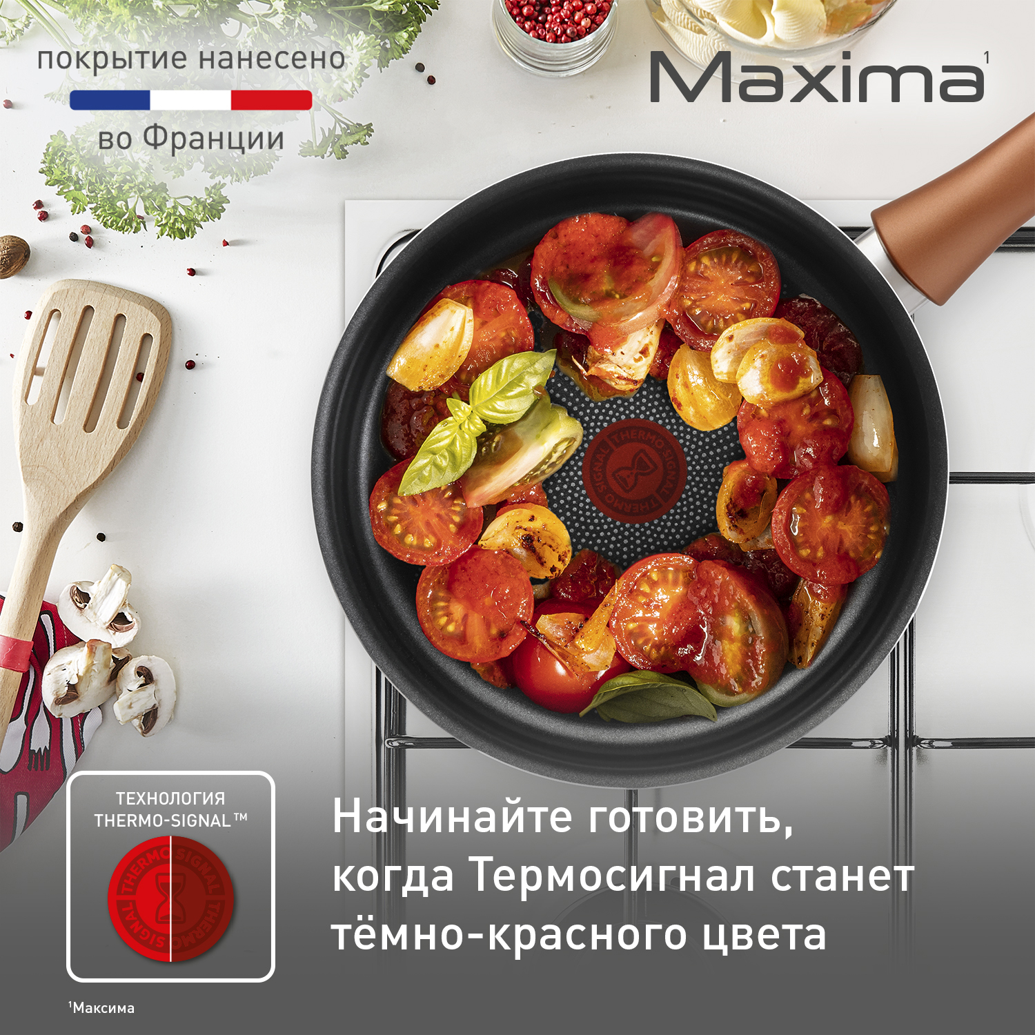 Сотейник с крышкой Tefal Maxima 24 см 04222224, цена 4699.00 руб. в  интернет-магазине Tefal. Характеристики, фотографии, описание - Москва