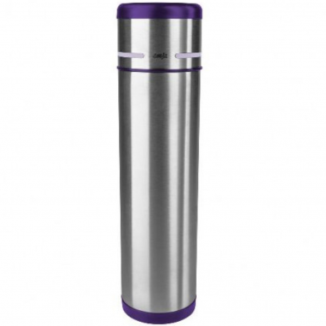 Термос EMSA MOBILITY, 1 л, фиолетовый и стальной 509228, цвет фиолетовый/стальной