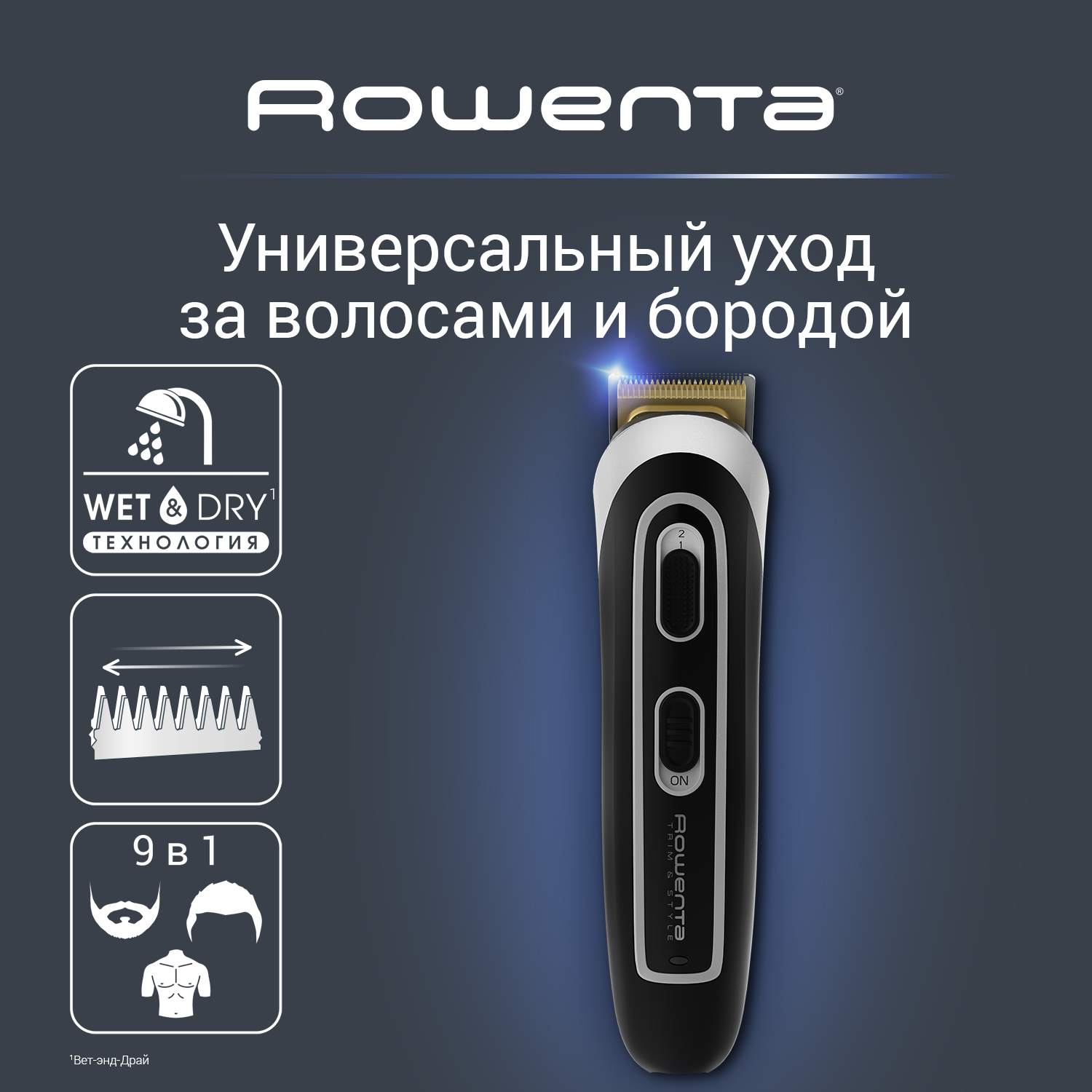 Мультитриммер Rowenta TRIM&STYLE 11в1 TN9110F4