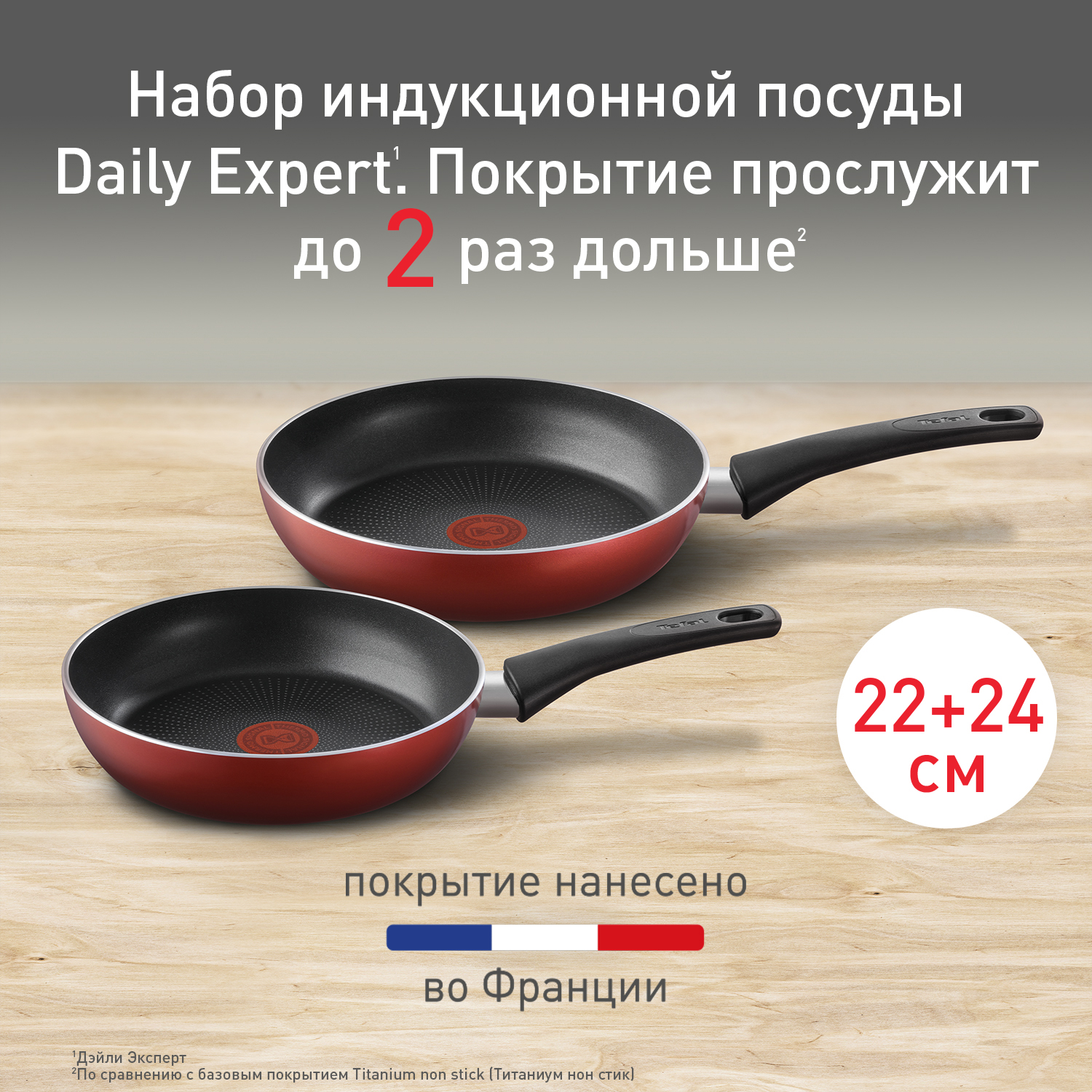 Набор сковород 22/24 см Tefal Daily Expert 04234810