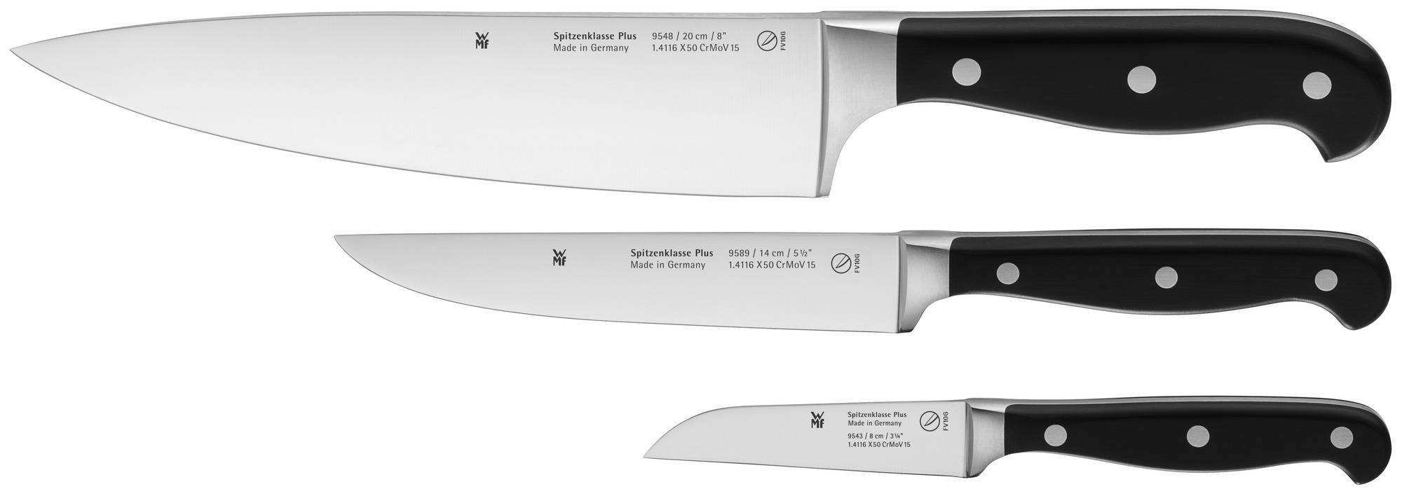 нож для стейков wmf spitzenklasse plus 12 см 1895466032 Spitzenklasse Plus 3 предмета 8/12/20 см