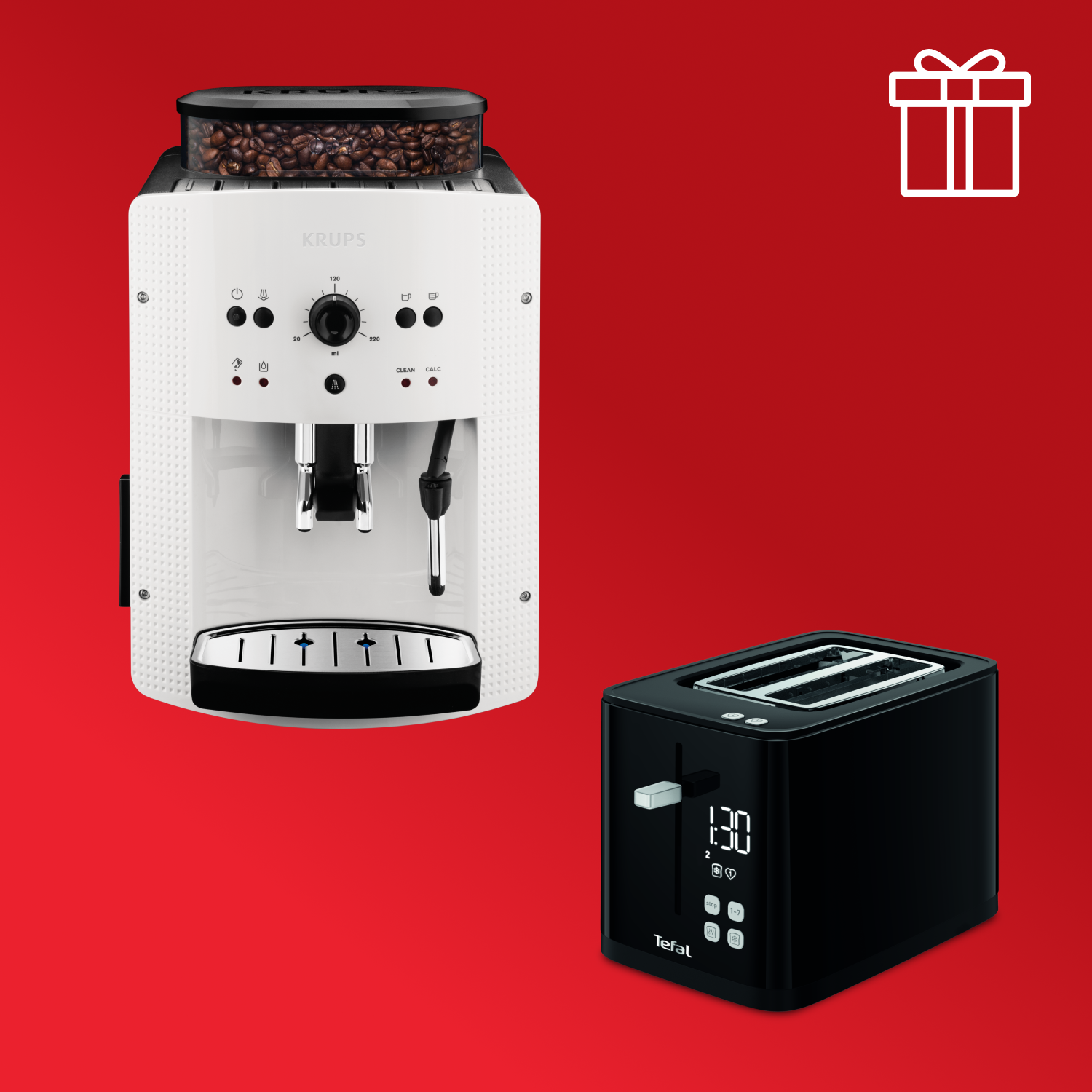 

Автоматическая кофемашина ESSENTIAL ROMA WHITE EA810570 с Тостером Tefal Smart&Light TT640, ESSENTIAL ROMA WHITE EA810570 с Тостером Tefal Smart&Light TT640