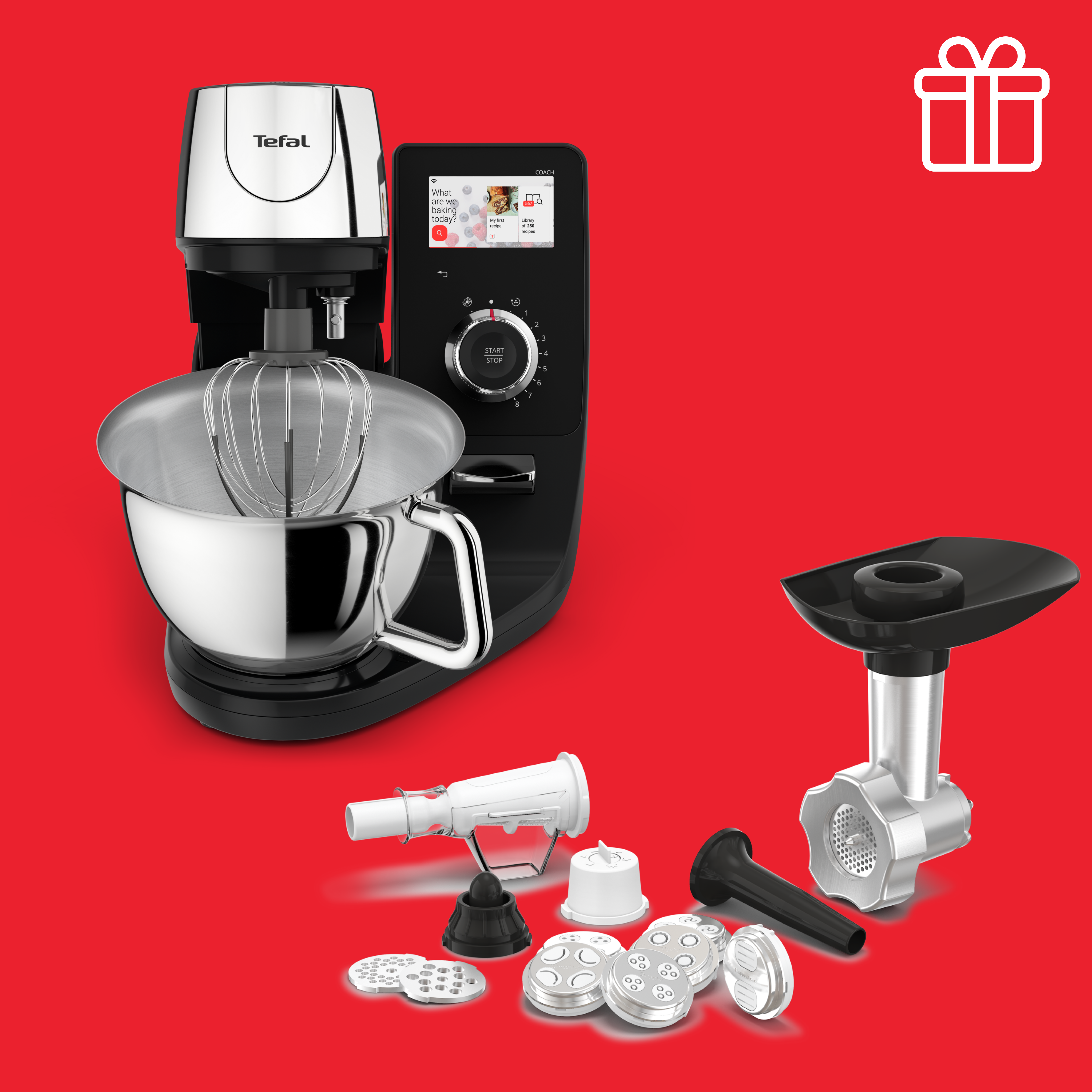 Кухонная машина Tefal I-Coach Touch QB951DF0 с набором аксессуаров Meat & Pasta