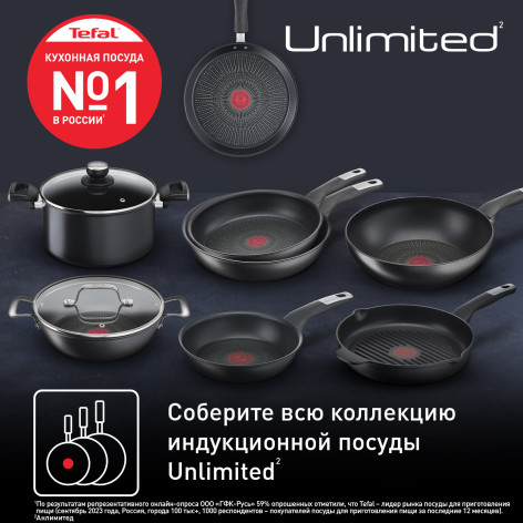 Кастрюля с крышкой Tefal Unlimited 5.2 л 24 см G2554672 фото 8