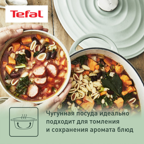 Овальная кастрюля с крышкой Tefal LOV 34х26 см E2580604 фото 6